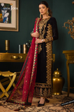 Asim Jofa -Winter 3PC Velvet Embroidered Suit - SS0563