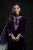 Barouqe -Winter 3PC Velvet Embroidered Suit - SS0578