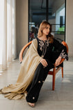3PC Dhanak Embroidered Shirt With Dhanak Embroidered Dupatta and Trouser - SS01028