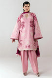 Jugnu by Hussain Rehar - 3PC Dhanak Embroidered Shirt With Chiffon Printed Dupatta and Trouser - SS01029