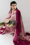 Jugnu by Hussain Rehar - 3PC Dhanak Embroidered Shirt With Chiffon Printed Dupatta and Trouser - SS01029