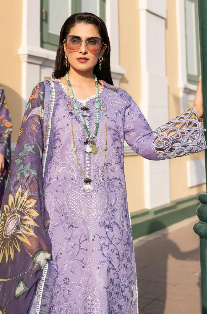 Qalamkar - 3 Piece - Lawn Embroidered Suit - SN0005