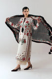 Jugnu by Hussain Rehar - 3PC Dhanak Embroidered Shirt With Chiffon Printed Dupatta and Trouser - SS01031