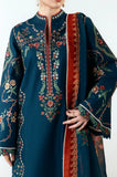 Jugnu Lahore - 3PC Dhanak Embroidered Shirt With Chiffon Printed Dupatta and Trouser - SS01032