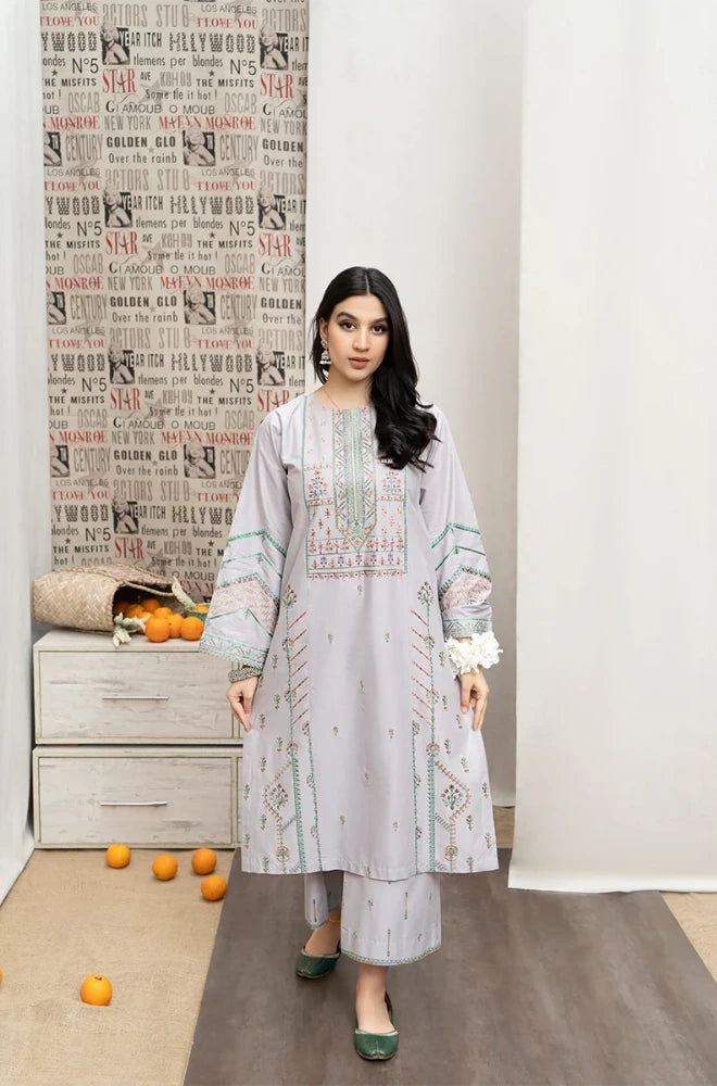 Urge - 3PC Dhanak Embroidered Shirt with Dhanak Printed Dupatta and Trouser - SS0864