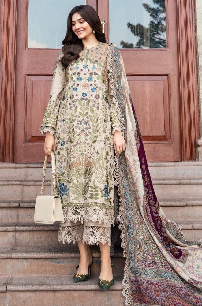 HUSSAIN REHAR - Winter 3PC Dhanak Embroidered Suit -SS0473