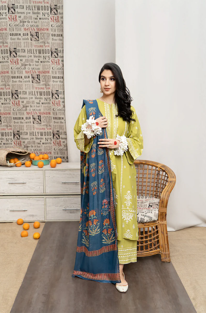 3 Piece - Lawn Embroidered Suit - SU0023