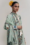 Jugnu - 3PC Dhanak Embroidered Shirt With Chiffon Embroidered Dupatta and Trouser - SS01060