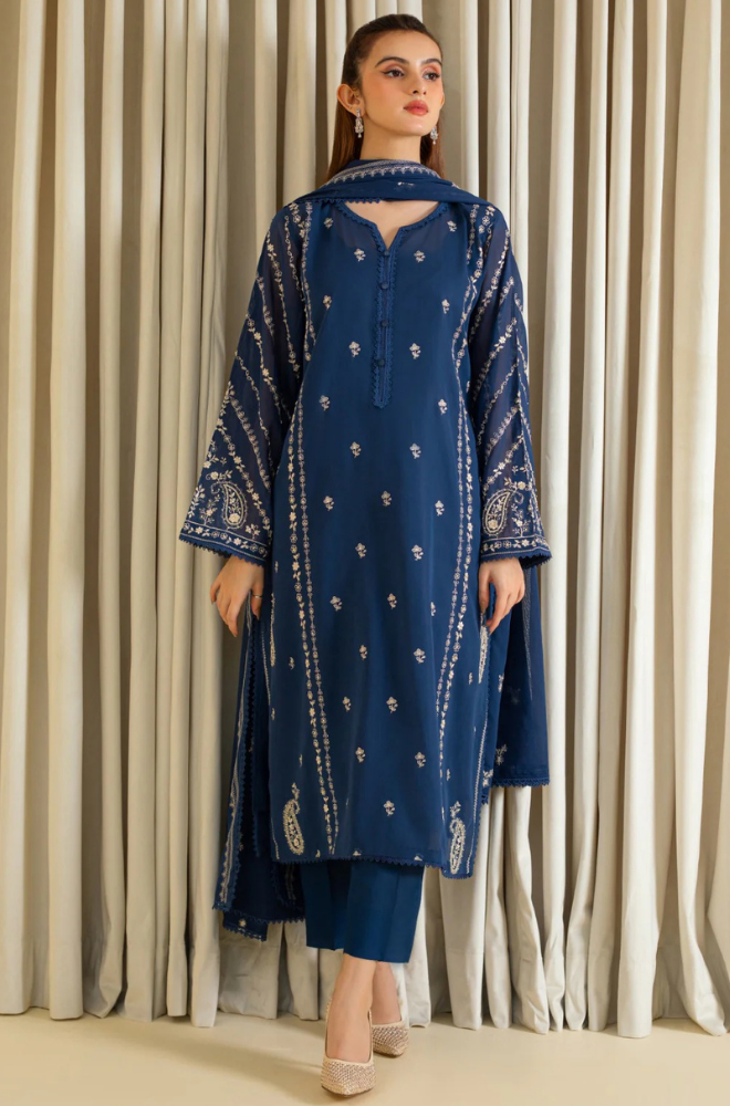 Agha Noor - Winter 3PC Dhanak Embroidered Suit - SS0417
