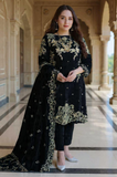 Boraque -Winter 3PC Velvet Embroidered Suit - SS0587