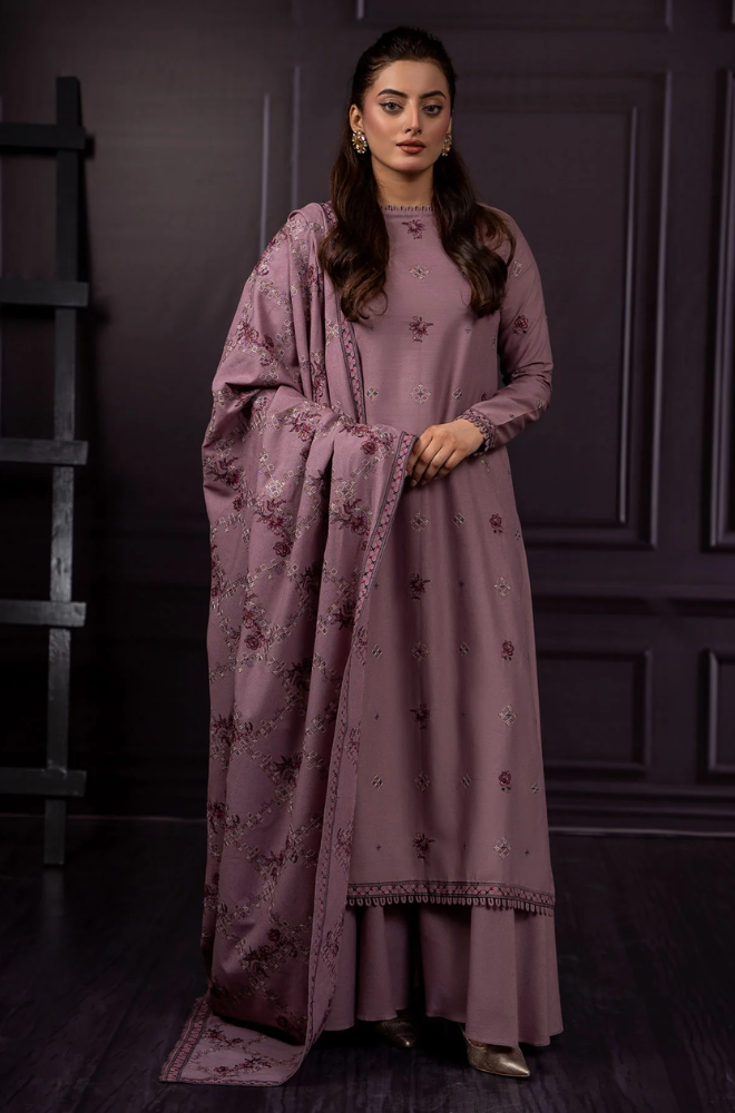 Azure - Winter 3PC Dhanak Embroidered Suit - SS0426