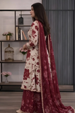 3PC Lawn Maxi Style Printed Dress - SS0833
