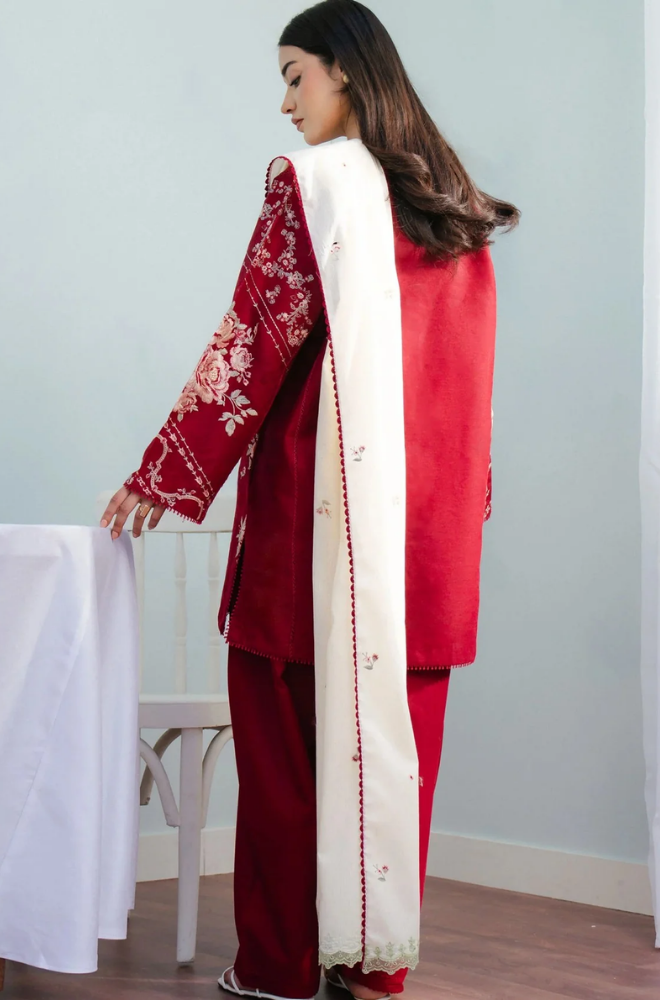 IZEL - Winter 3PC Dhanak Embroidered Suit - SS0506