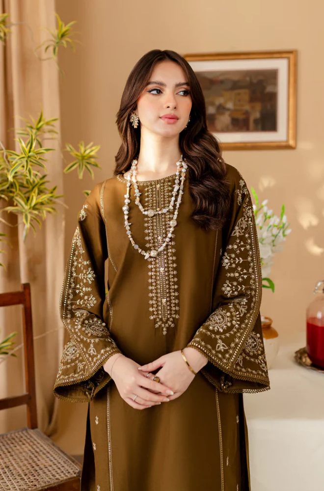 Baroque- 2 Piece - Dhanak Embroidered Suit- SRZ0108