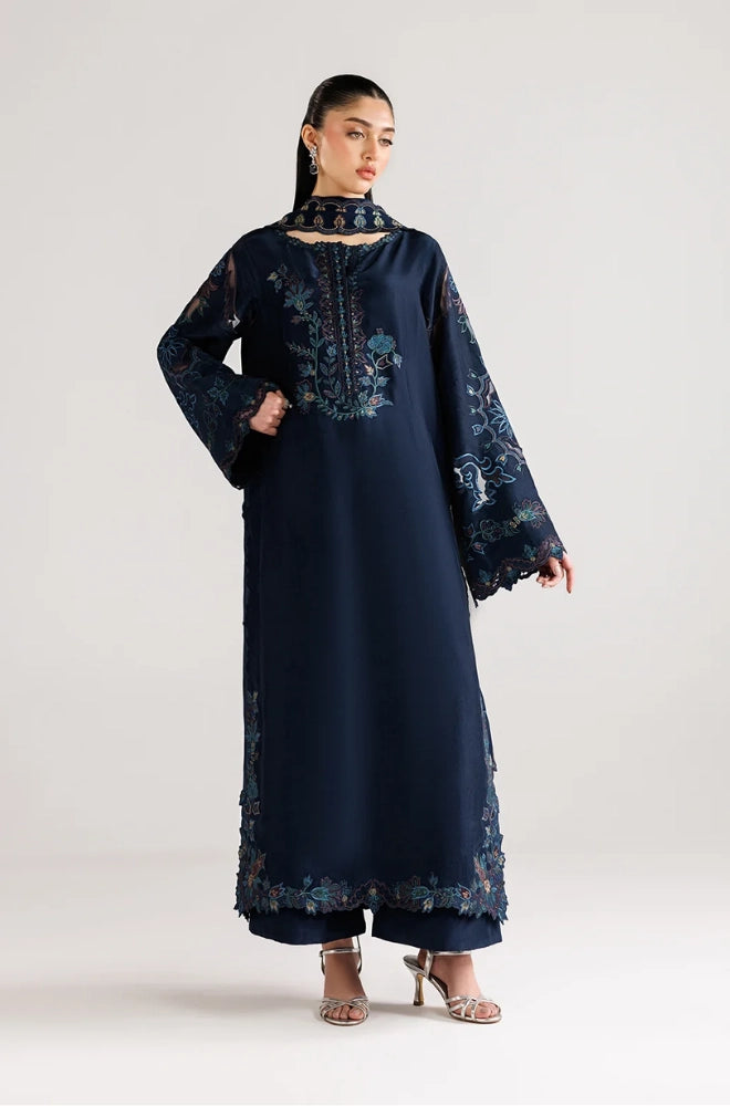 Iznik - 3PC Dhanak Embroidered Shirt With Chiffon Embroidered Dupatta and Trouser - SS01035