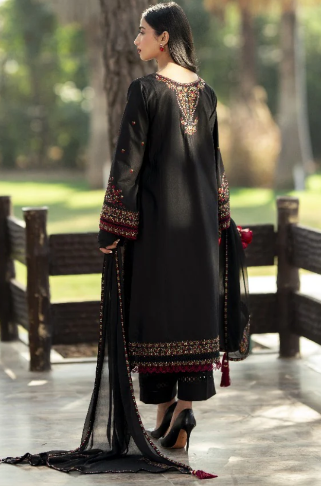 Zara Shahjahan - Winter 3PC Dhanak Embroidered Suit - SS0453