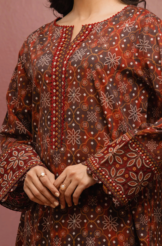 Nishat - Winter 3PC Khaddar Digital Printed Dress - SS0476