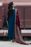 IZEL Apparel - 3PC Dhanak Embroidered Shirt With Wool Printed Dupatta and Trouser -SS01040