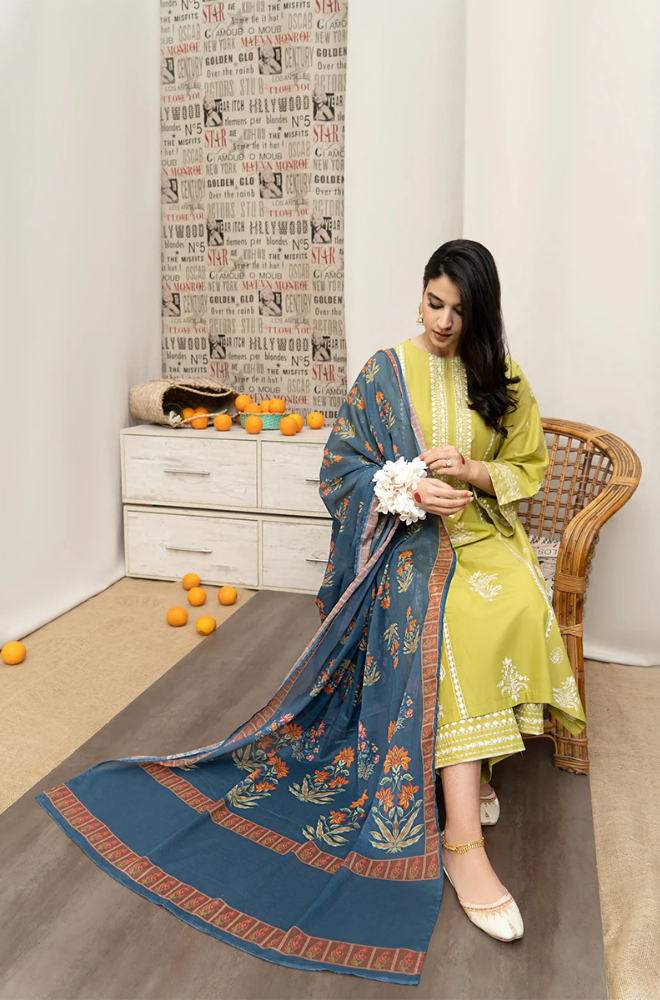 3 Piece - Lawn Embroidered Suit - SU0023