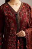 Hussain Rehar - 3PC Dhanak Embroidered Shirt With Wool Prined Dupatta and Trouser - SS01044