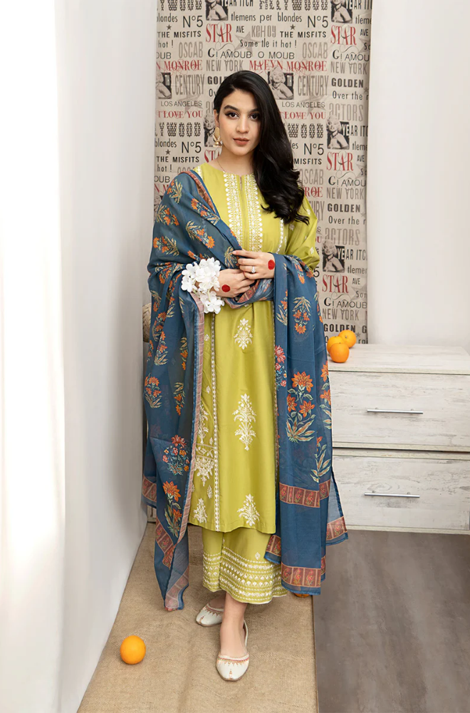 3 Piece - Lawn Embroidered Suit - SU0023