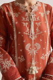 Hussain Rehar - 3PC Dhanak Embroidered Shirt With Printed Chiffon Dupatta and Trouser - SS01046