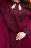 ALLYS - 3PC Lawn Embroidered Shirt with Chiffon Embroidered Dupatta and Trouser - SS0747
