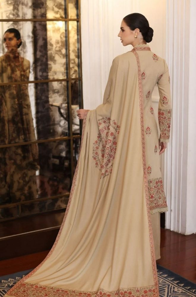 Bareeze- Winter 3PC Dhanak Embroidered Suit - SS0467