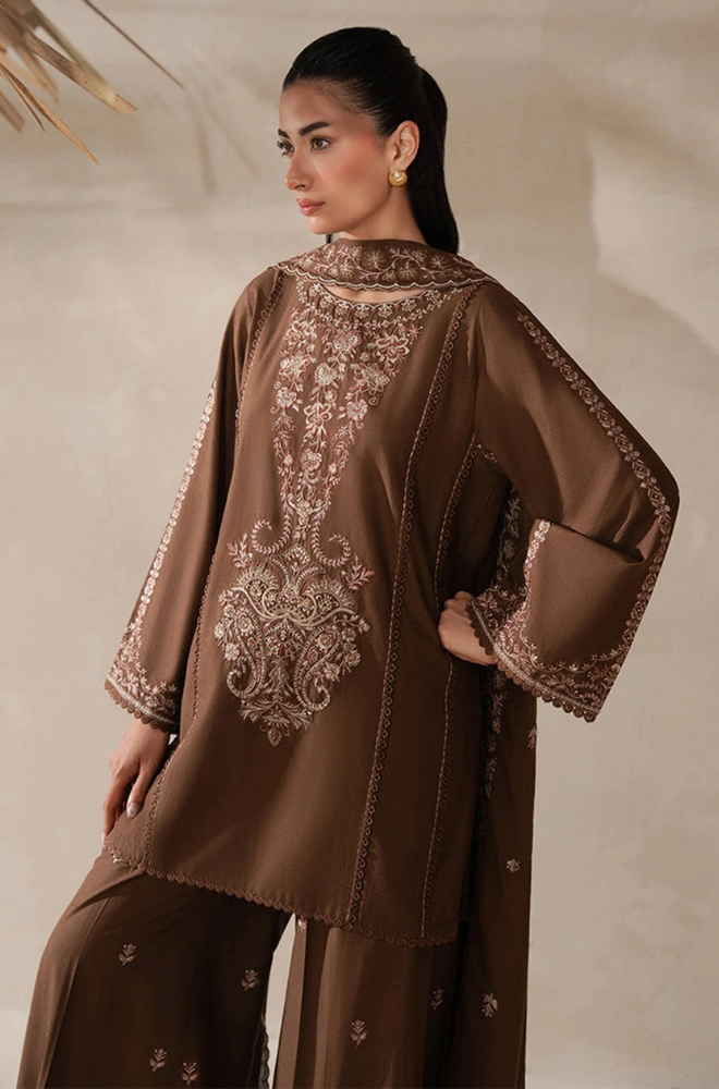 BEECHTREE - Winter 3PC Dhanak Embroidered Suit - SS0482
