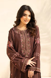 3PC Dhanak Embroidered Shirt With Wool Printed Dupatta and Trouser - SS01050
