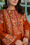3PC Dhanak Embroidered Shirt With Embroidered Chiffon Dupatta and Trouser - SS01061