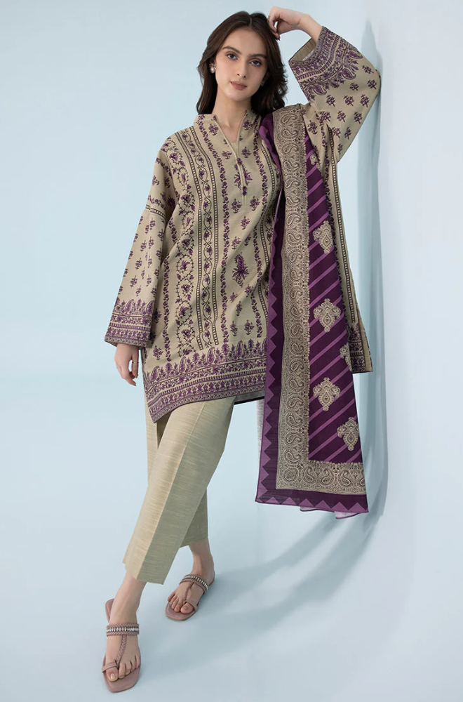 Sapphire - Winter 3PC Khaddar Digital Printed Dress - SS0447