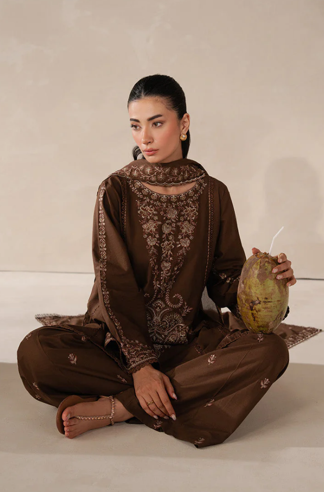 BEECHTREE - Winter 3PC Dhanak Embroidered Suit - SS0482