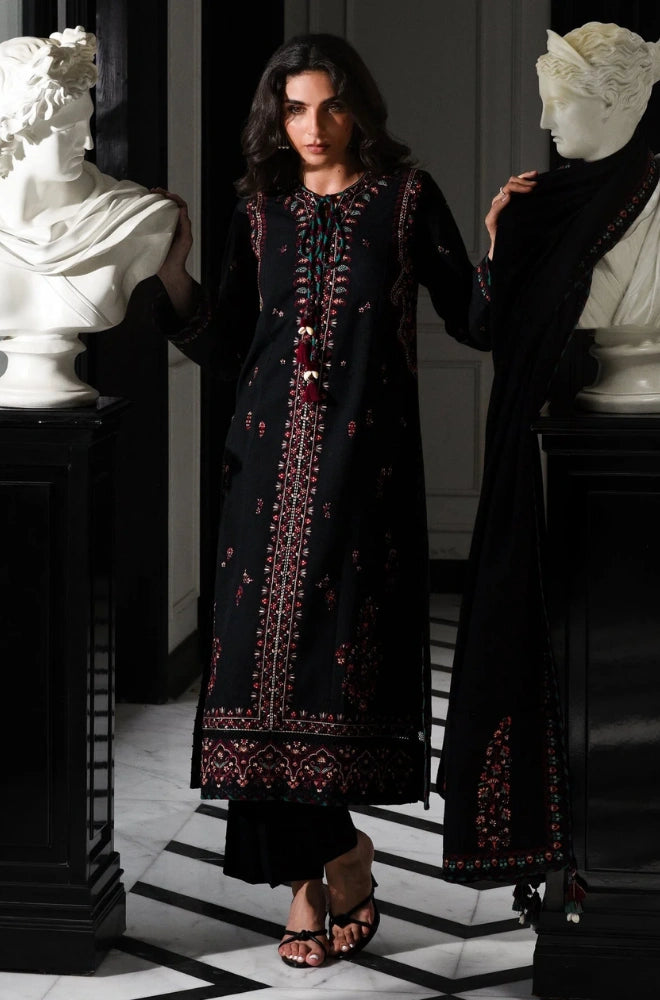 Zaib - 3PC Dhanak Embroidered Shirt With Dhanak Embroidered Dupatta and Trouser - SS01051