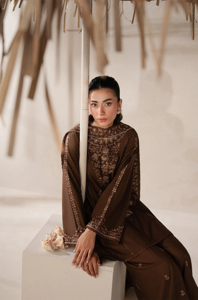BEECHTREE - Winter 3PC Dhanak Embroidered Suit - SS0482