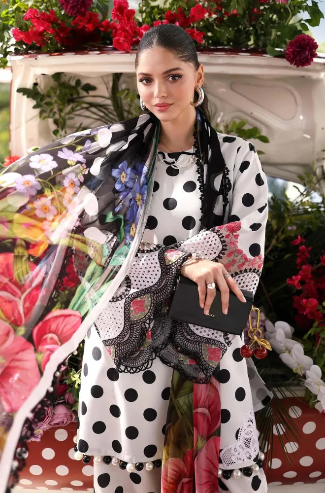 MARIA.B - 3PC Printed Lawn Suit With Lawn Printed Dupatta and Trouser - SS0975