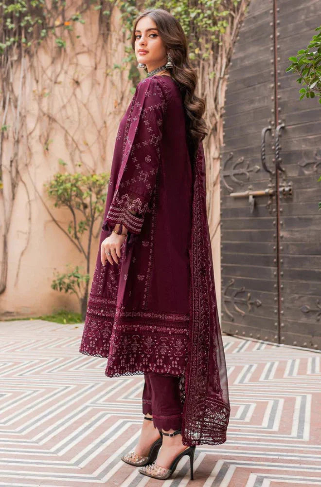 Farasha - 3PC Lawn Embroidered Suit - SU0087