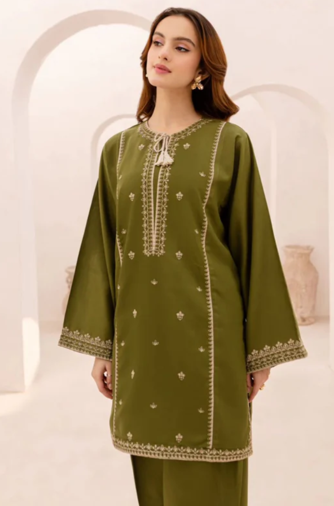 AGHA NOOR - Winter 2PC Dhanak Embroidered Suit - SS0460