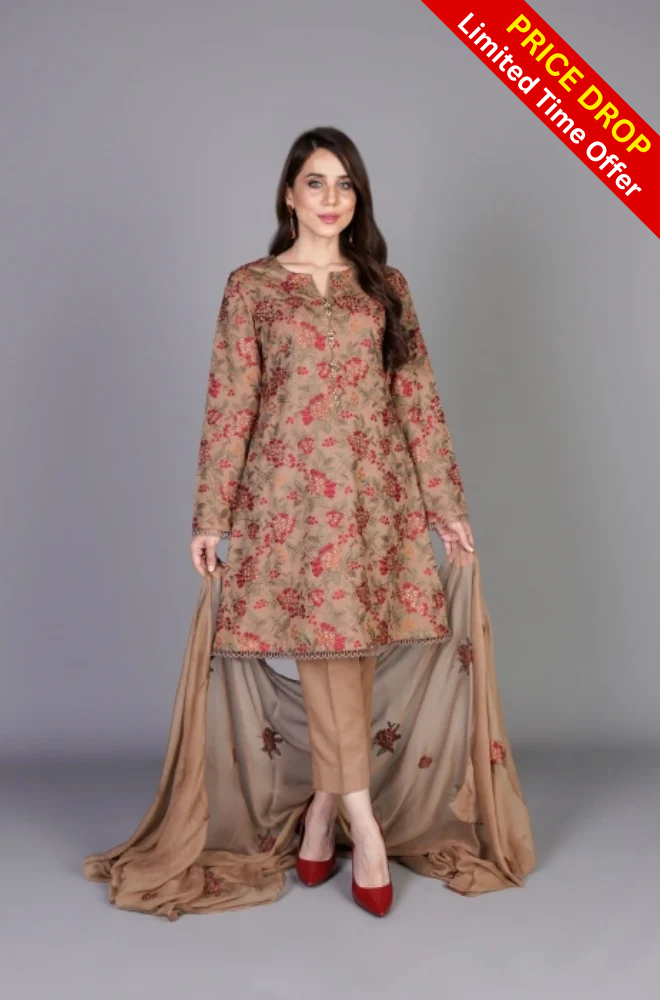 Bareeze - 3PC Lawn Embroidered Shirt - SS0007