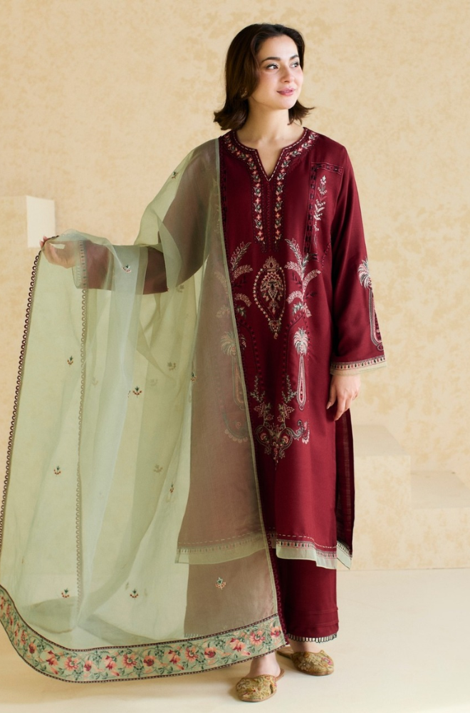 Mishkaa - 3PC Lawn Embroidered Suit - SS0130