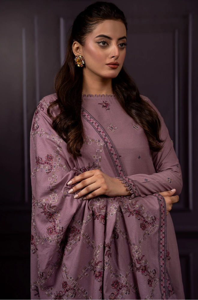 Azure - Winter 3PC Dhanak Embroidered Suit - SS0426