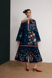 Jugnu By Hussain Rehar - 3PC Dhanak Embroidered Shirt With Chiffon Printed Dupatta and Trouser - SS01053