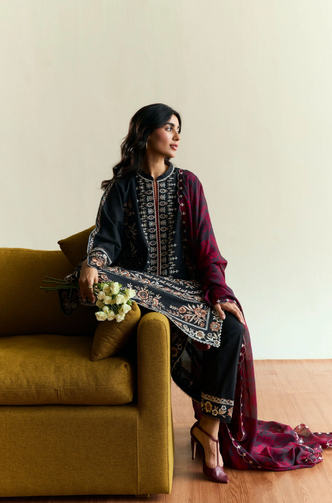 Zarashahjhan - Winter 3PC Dhanak Embroidered Suit - SS0507
