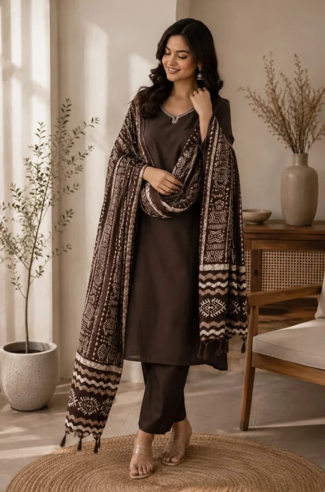Shahijora - 3PC Lawn Shirt With Slub Net Printed Dupatta and Trouser - SS01146