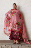 Hussain Rehar - 3PC Dhanak Embroidered Shirt With Wool Printed Dupatta and Trouser - SS01076