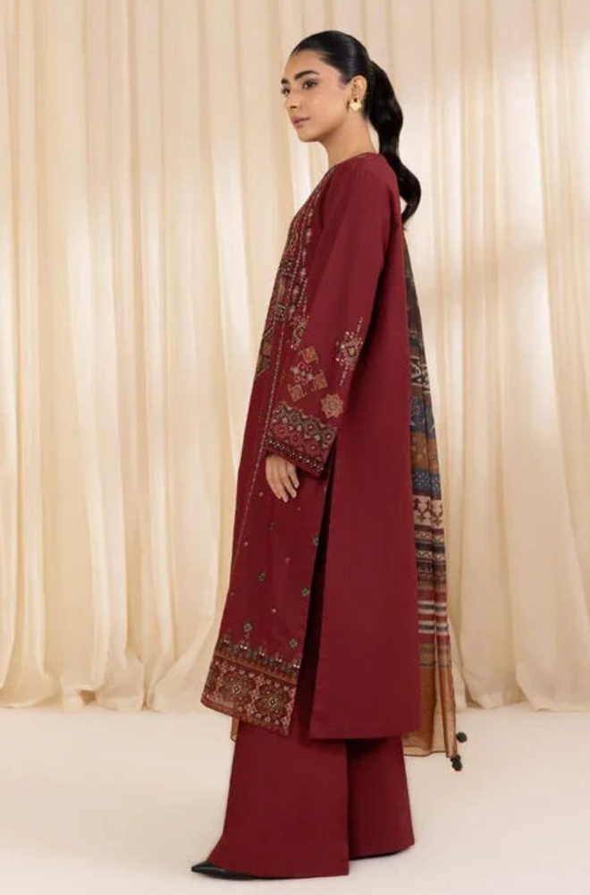 Sapphire - Winter 3PC Dhanak Embroidered Suit - SS0267