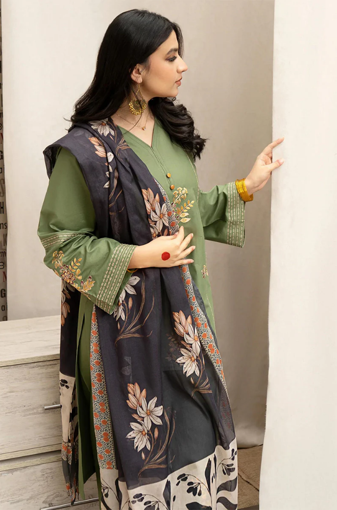 Urge - 3 Piece - Dhanak Embroidered Suit - SU0024