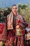 Hussain Rehar - 3PC Dhanak Embroidered Shirt Winter Wool Printed Dupatta and Trouser - SS01081