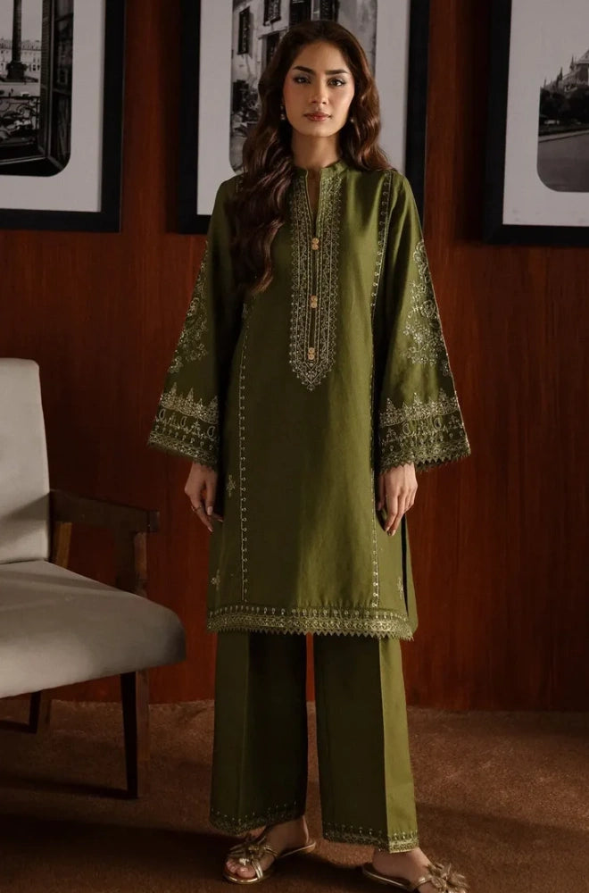 Batik - 2PC Dhanak Embroidered Shirt With Trouser - SS01079