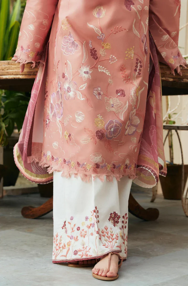 Coco By Zara Shahjahan - 3 Piece - Lawn Embroidered Dress - SC0001